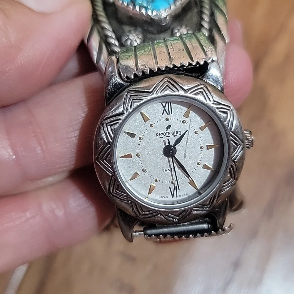 1950's Rare Navajo Sidewinder Cuff Bracelet Watch - Picture 13 of 16